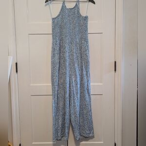 Patrons of Peace Light Blue Paisley Jumpsuit Long Romper Women's Large So Soft